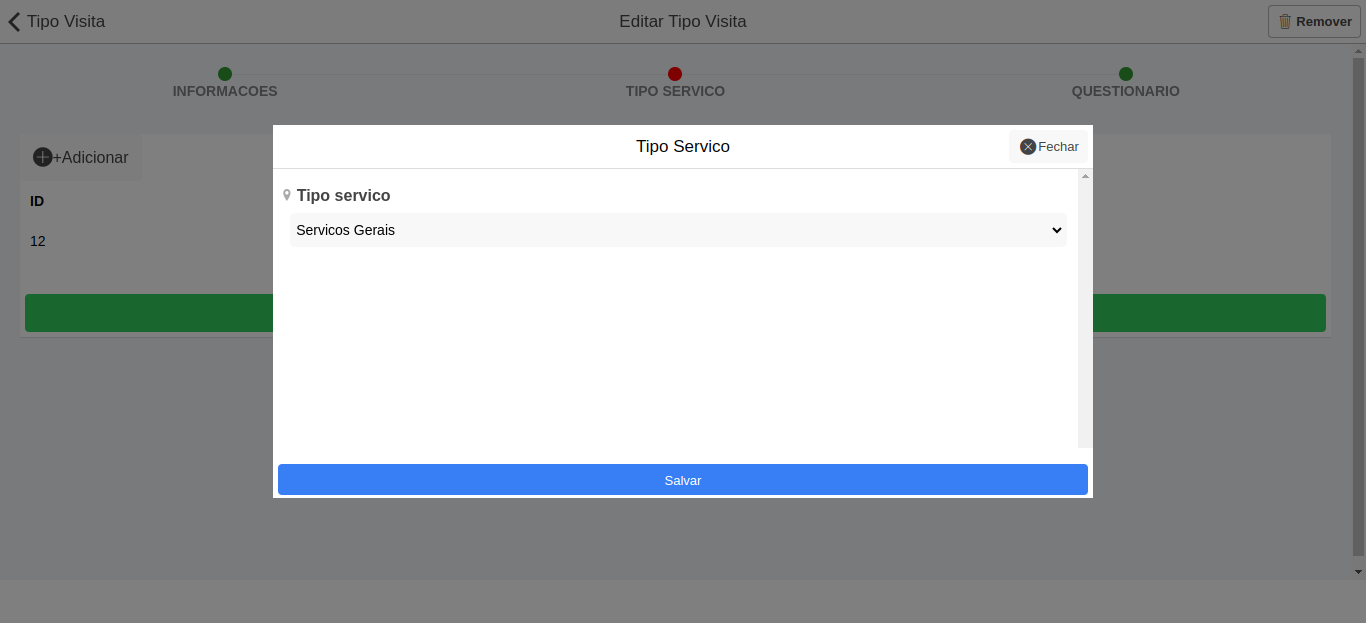 Adicionar tipo de serviço