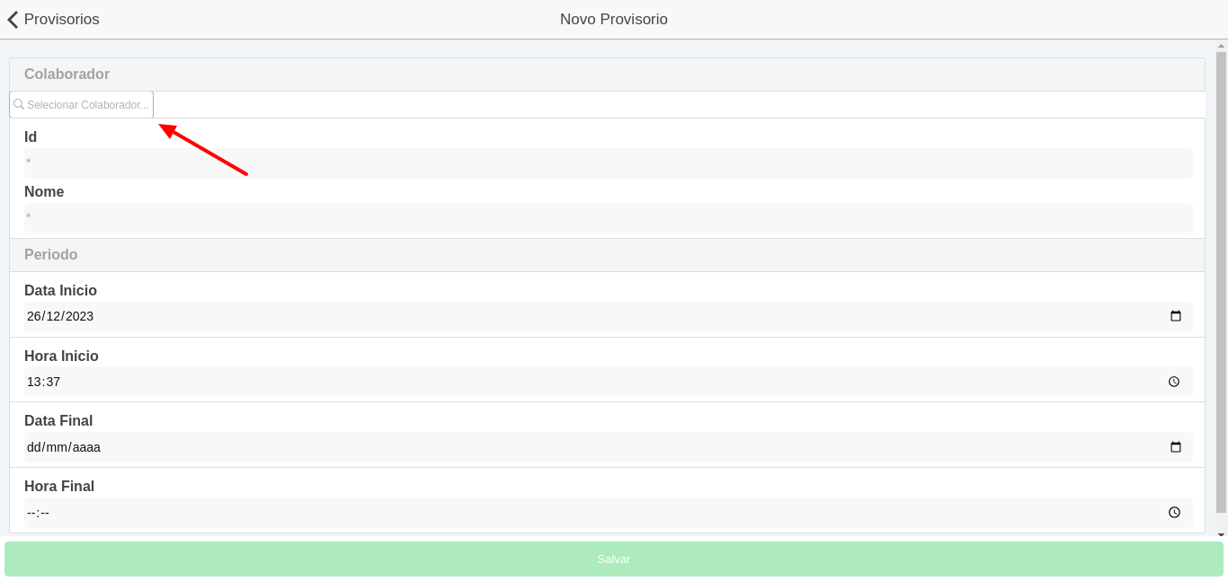Adicionar Colaborador