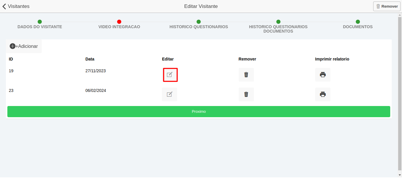 Editar vídeo de integração