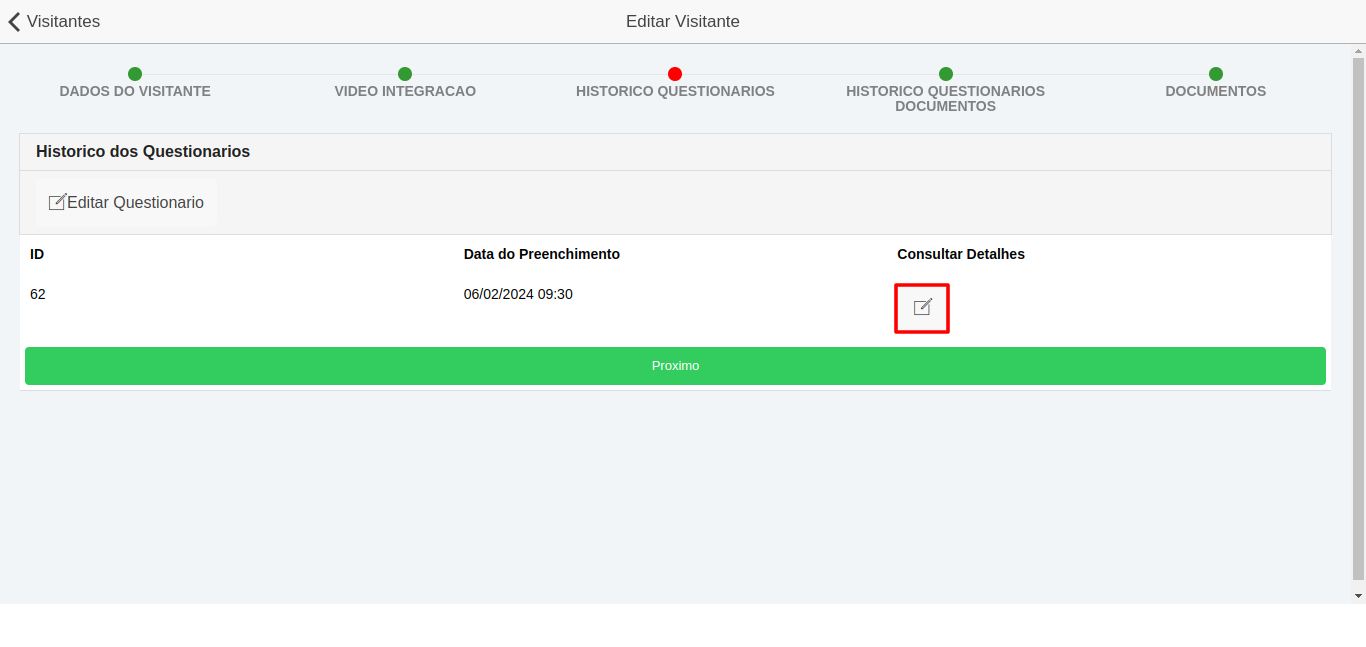 Detalhes vídeo de integração