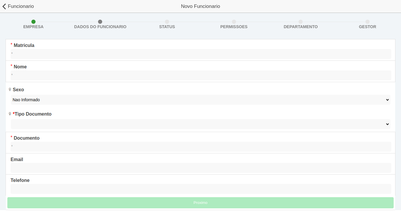 Dados do Funcionário