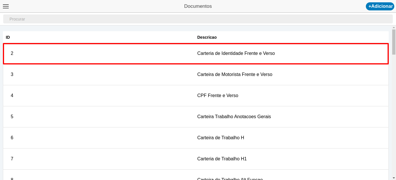 Selecionar documento